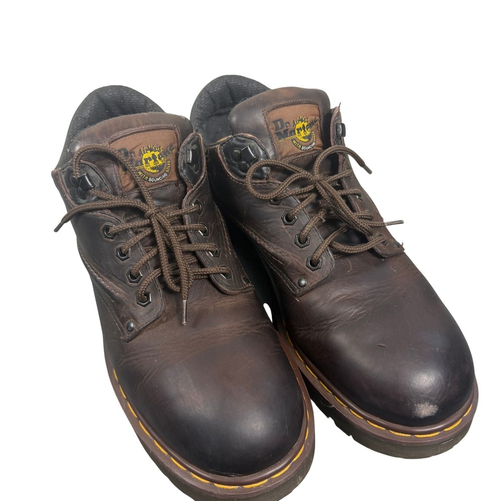 DR. MARTENS Made in England 8052 Brown Leather Work Boots Size 12